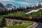 Meet at Glacier Station - a "down" train meets and passes our train at Glacier Station